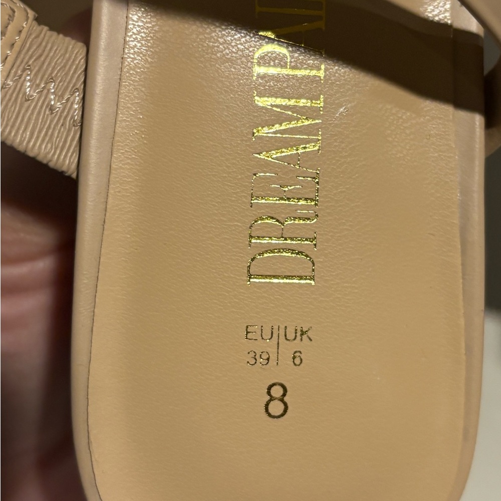 Dream Pairs Women's Mule Heel Chunky Nude/Light Brown Size 8 - Picture 9 of 11